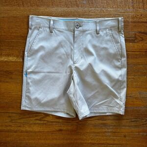 Birdie & Bound Mens Golf Shorts Size 32 Tan Performance Stretch Flat Front